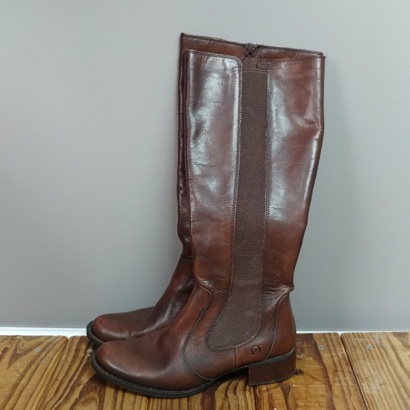 Born Shoes - Born leather elastic calf riding knee high boots